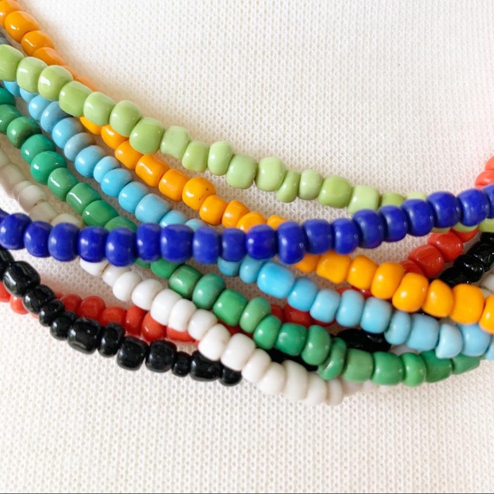 Multicolor multi strand faux stone  necklaces